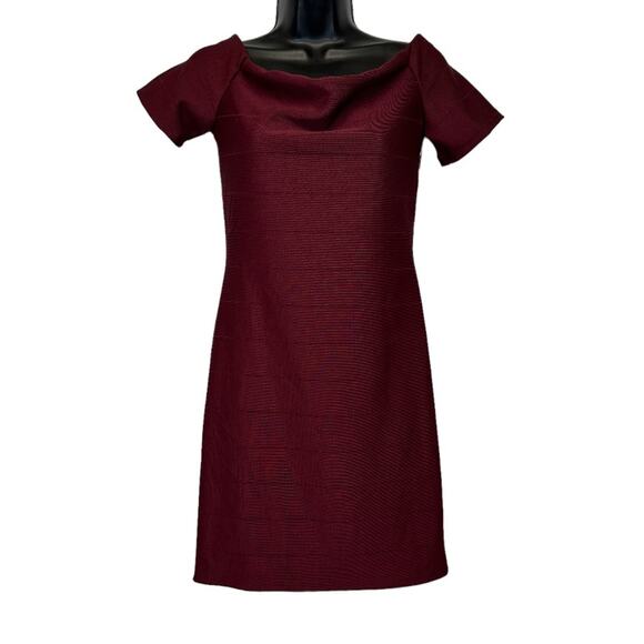 Charlotte Russe Burgundy Off the Shoulder‎ Mini Dress Size M - Picture 1 of 8